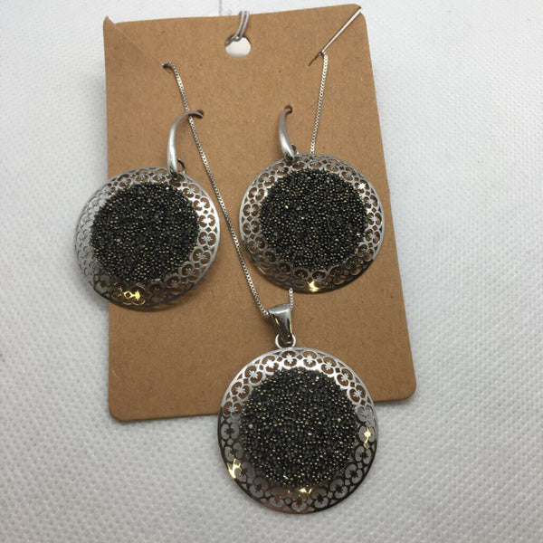 .925 Earring & Necklace Set Marcasite