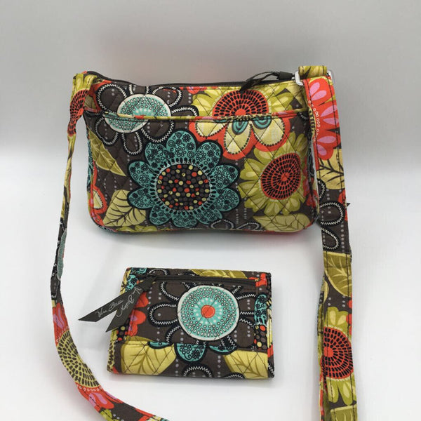 2pc quilted crossbody w/ tri-fold wallet