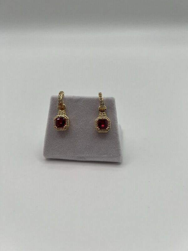 .925 ruby dangle earrings