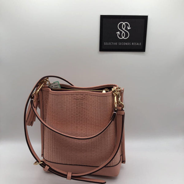 R478 Small Straw/Leather Bucket Bag